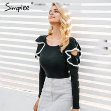 Load image into Gallery viewer, Simplee Multicolor knitted women pullover sweater Long sleeve top turtleneck female sweater Chic ladies casual bestmatch jumper